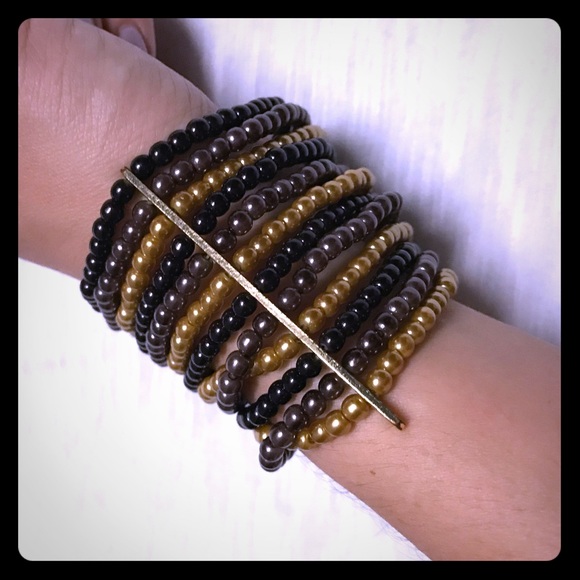 Women Black brown and gold bracelet - Picture 2 of 3